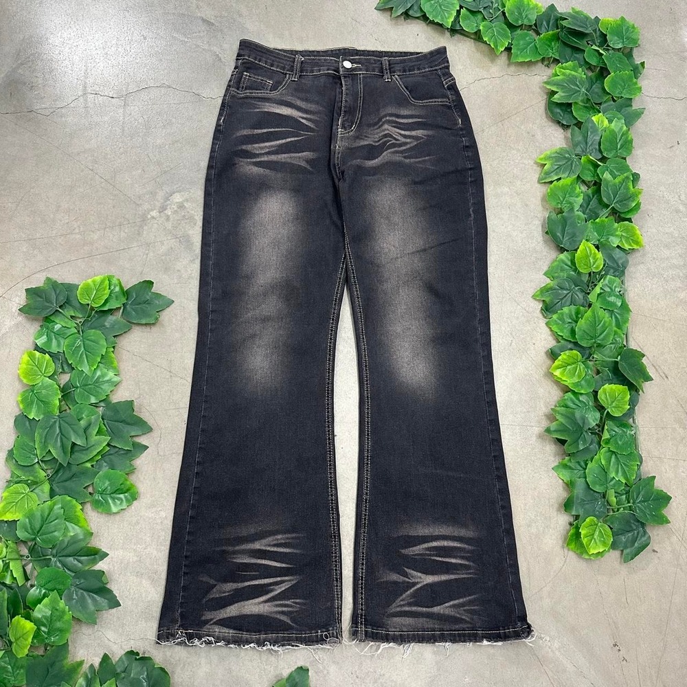 Y2K Black Washed Flared Jeans